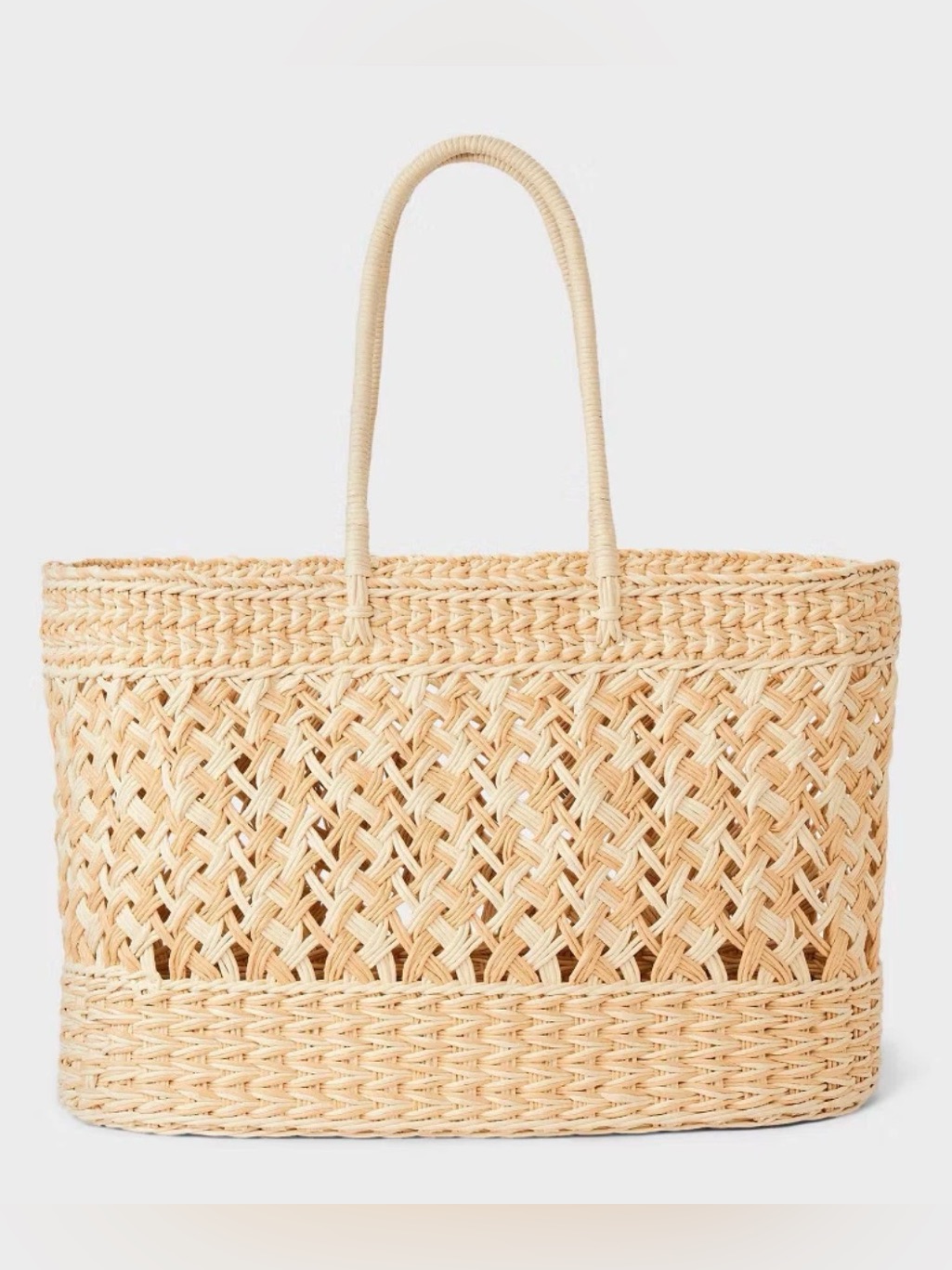 Straw Tote Handbag - Shade & Shore Natural/Ivory Xl Bag New With Tag